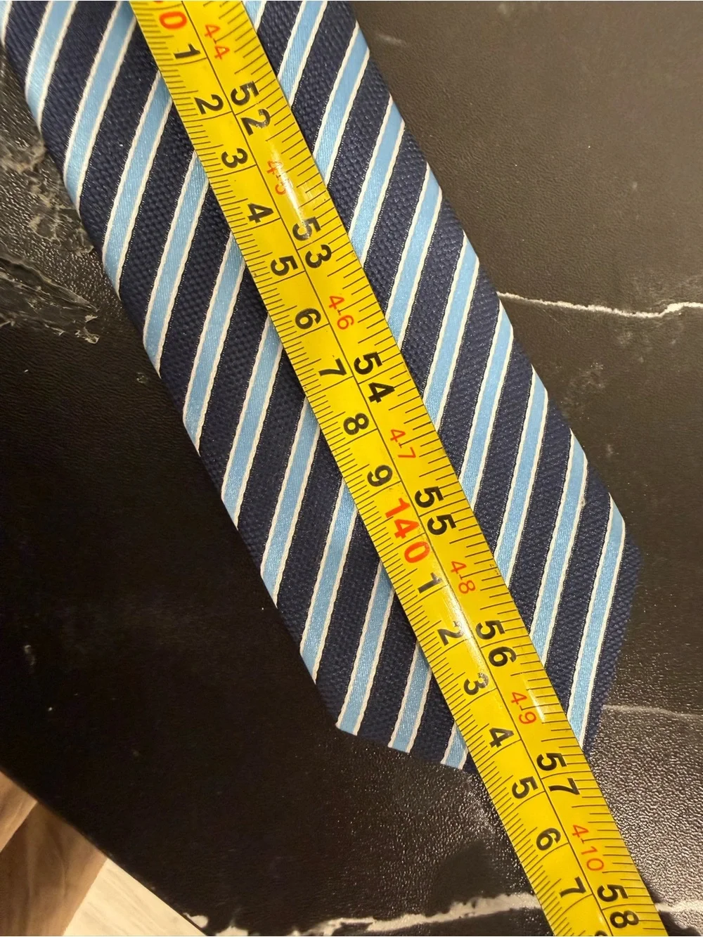 LN Kailong 100% Silk Men’s Striped Tie Necktie Blue Light Blue White